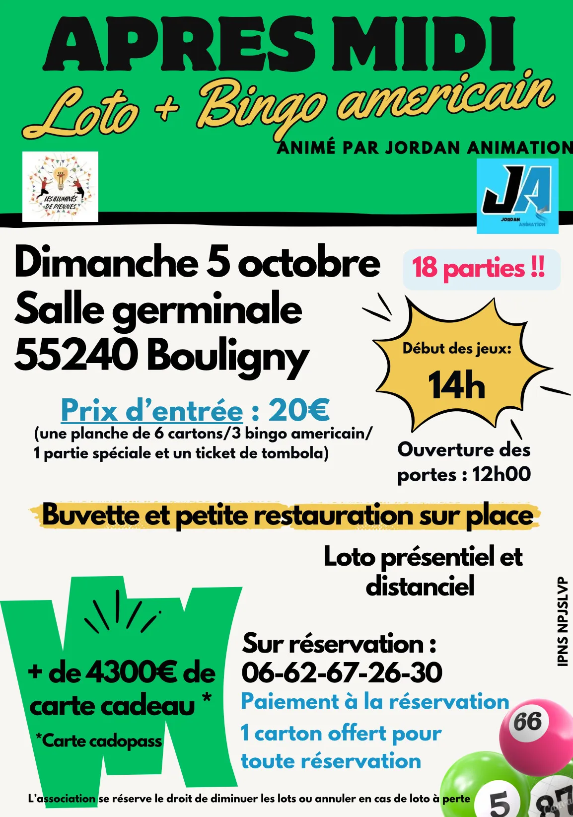 Loto & Bingo Américain | Les Illuminés de Piennes | 05/10